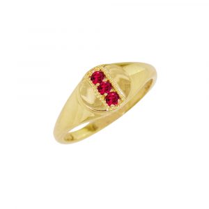 Gold Ruby July Birthstone Ring