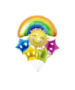 Rainbow Foil Party Balloon Set 6pc