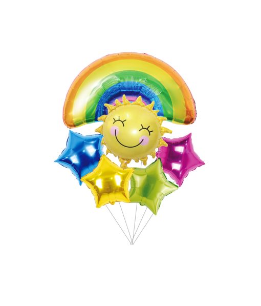 Rainbow Foil Party Balloon Set 6pc