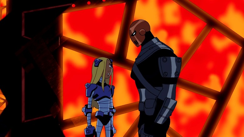 Slade and Terra beside lava window