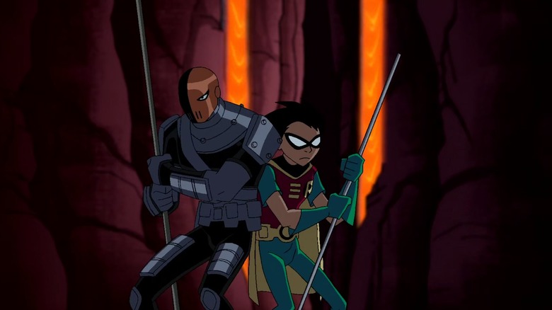 Robin and Slade fighting together