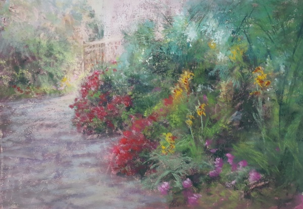 soft pastel garden painting