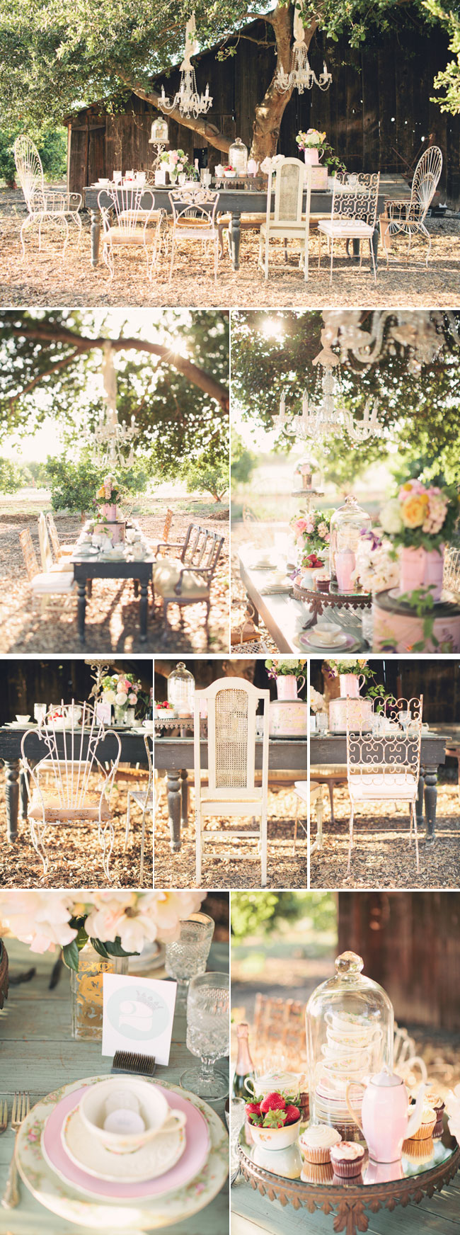 outdoor styled dinner party photo montage