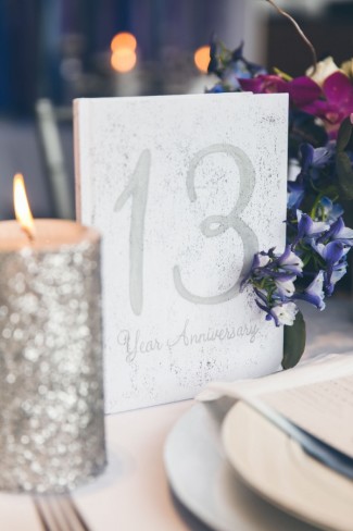 Silver sparkle table number 