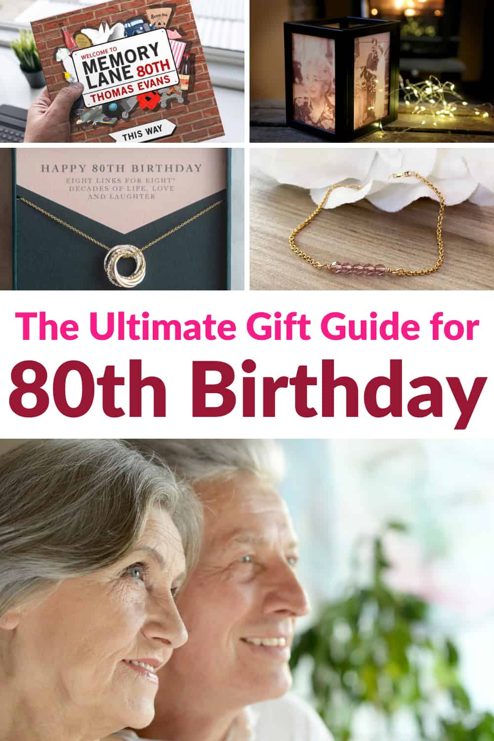 Pinterest pin - 18 Best 80th Birthday Gift Ideas