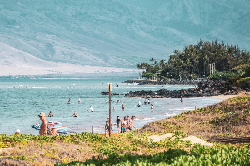 People in the water at Kamaole Beach Park I on Maui