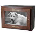 Wood Dog Urn With Slide Bottom 50 Cu In