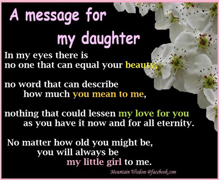 a message for my daughter