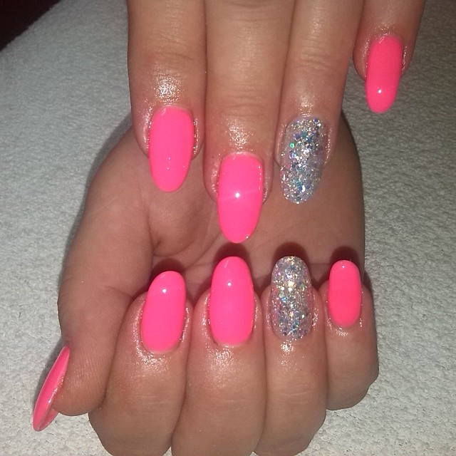 Neon Pink nail glitter