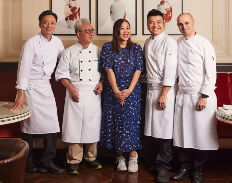 A photograph showing the happy and excited chefs