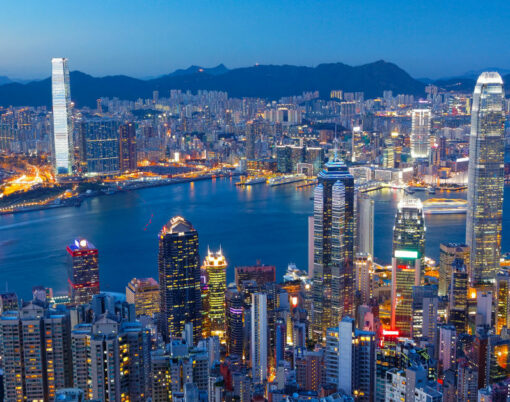 Hong Kong Island, Victoria Harbour at night