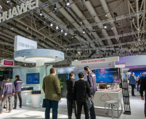 Booth of Huawei company at CeBIT information technology trade show in Hannover, Germany on March 14, 2016