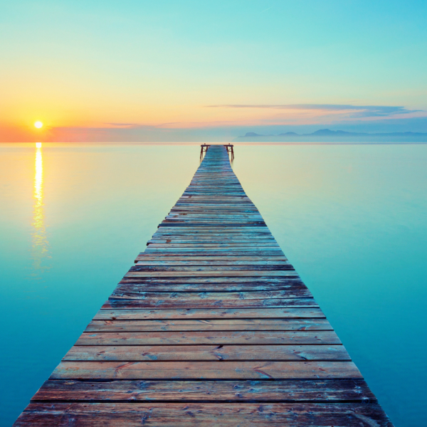 well-being, hero image, footbridge sea beach