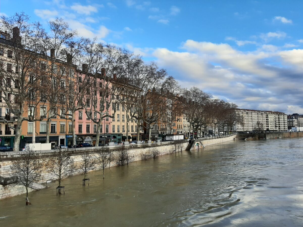 la Saône en crue en février 2021.