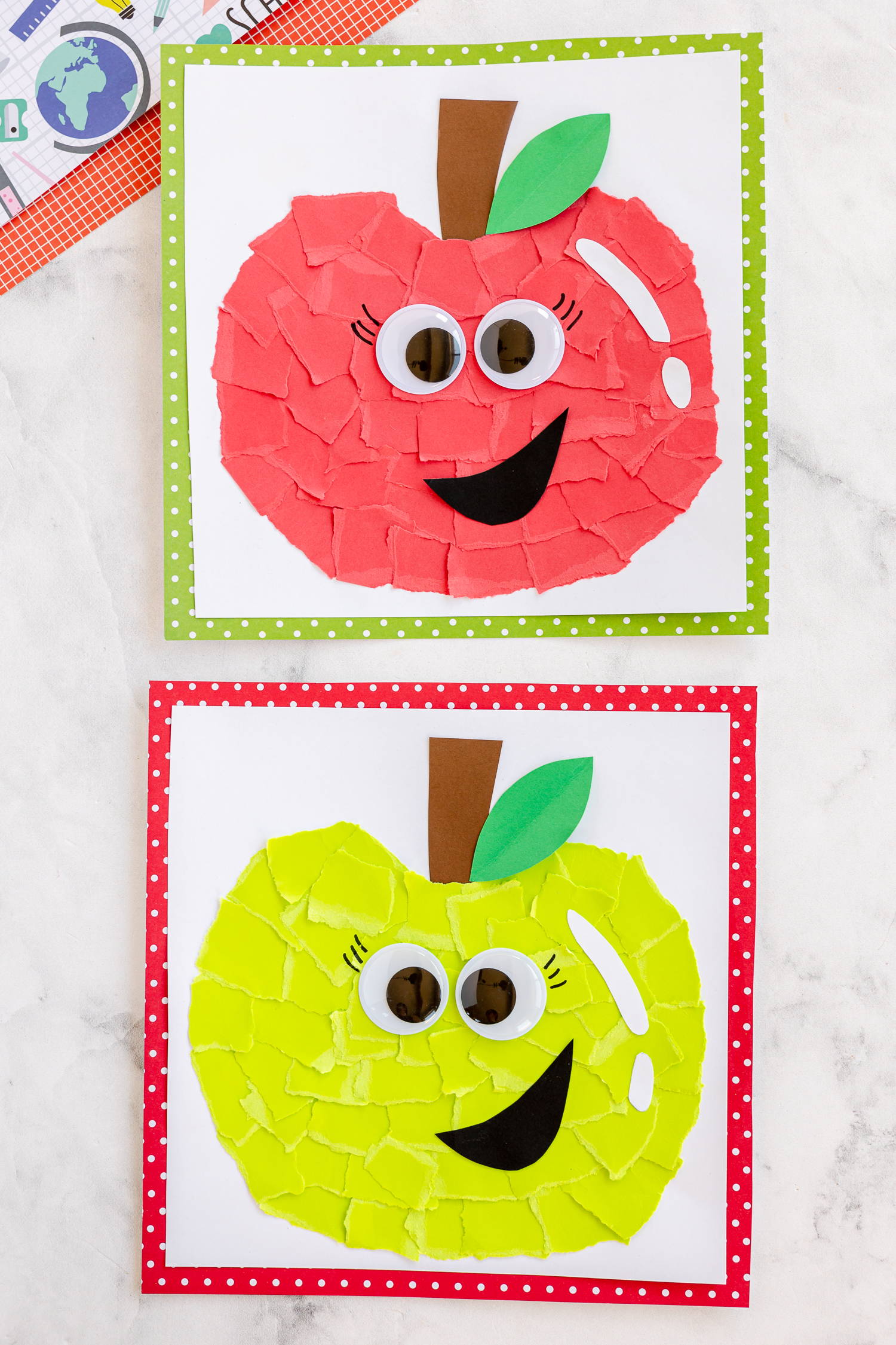 Torn Paper Apple Craft