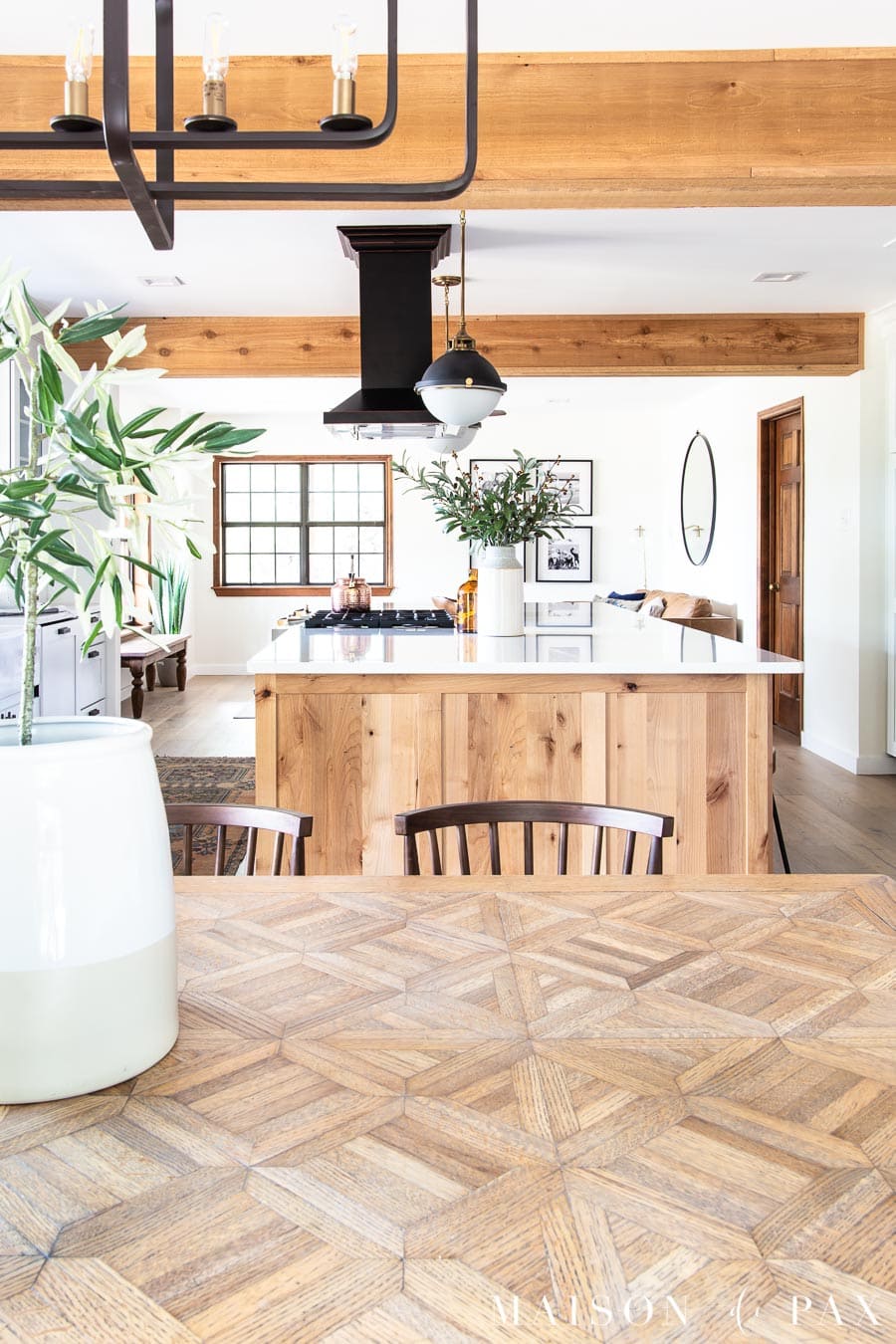 beautiful natural wood kitchen table | Maison de Pax