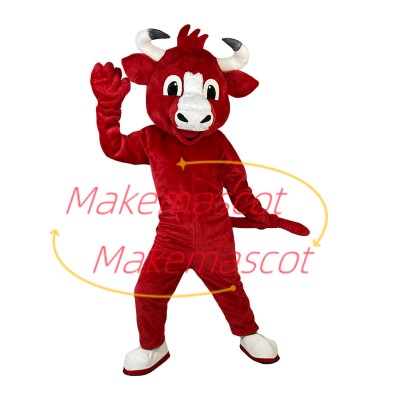 Adult Style Active Red Bull Mascot Costume