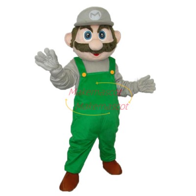 Green Mario Mascot Adult Costume