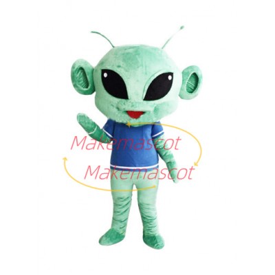 Friendly Green Alien Mascot Costume