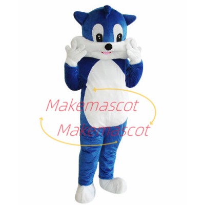 Blue Cat Cartoon Mascot Costume