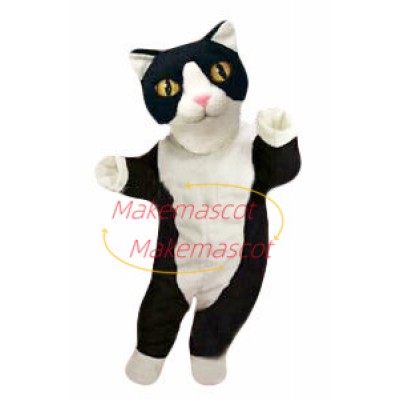 Black & White Cat Mascot Plush Costume