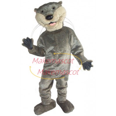 Merry Plush Grey Beaver Mascot Costume