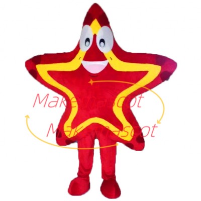 Five-pointed Star With Yellow Edge Mascot Costume