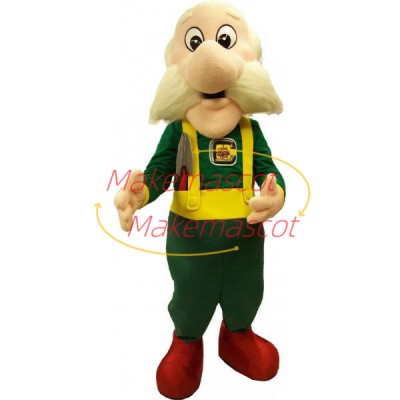 White Bearded Administrator Mascot Costume