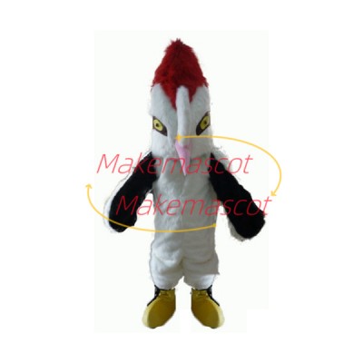 Short Plush Flamingo With Fierce Look Mascot Costume