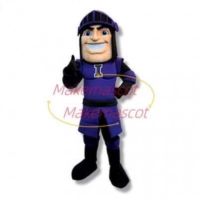 Purple Knight Mascot Costume 