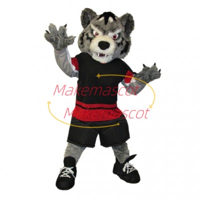 Hockey Fierce Gray Wolf Mascot Costume	