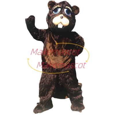 Long Fur Beaver Mascot Costume 