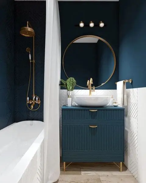 sleek blue bathroom ideas