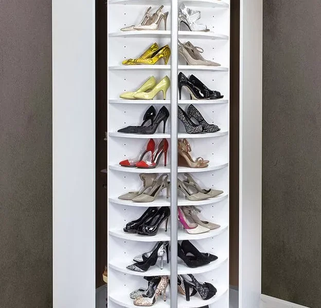 shoe storage ideas keep shoes on a rotating rack jpg