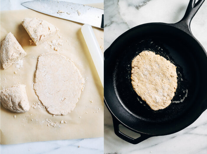 5-Ingredient Protein Flatbreads- all you need is 20-minutes to make these simple vegan flatbreads. Each one packs 11 grams of protein! (dairy-free)