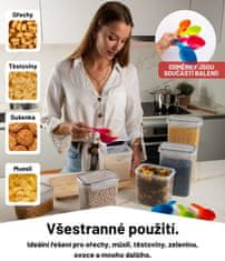 Deco Haus Dózy na potraviny, Plastové dózy, Dózy do kuchyně, Plastové dózy na potraviny, bez BPA, Sada 24ks | DECOHAUS CEREAL CONTAINER 24 SET BLACK L