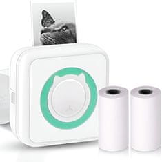 HOME & MARKER® Přenosná Mini černobílá tiskárna, Tiskárna k mobilu MINIPRINT + 5x Role Termopapíru ROLLS + 6x Role barevného Termopapíru MULTIROLLS + 5x Role lepicího papíru STICKYROLLS | MINIORINTPACK