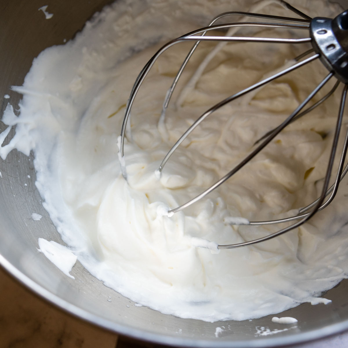 beaten whipped cream for frosting.