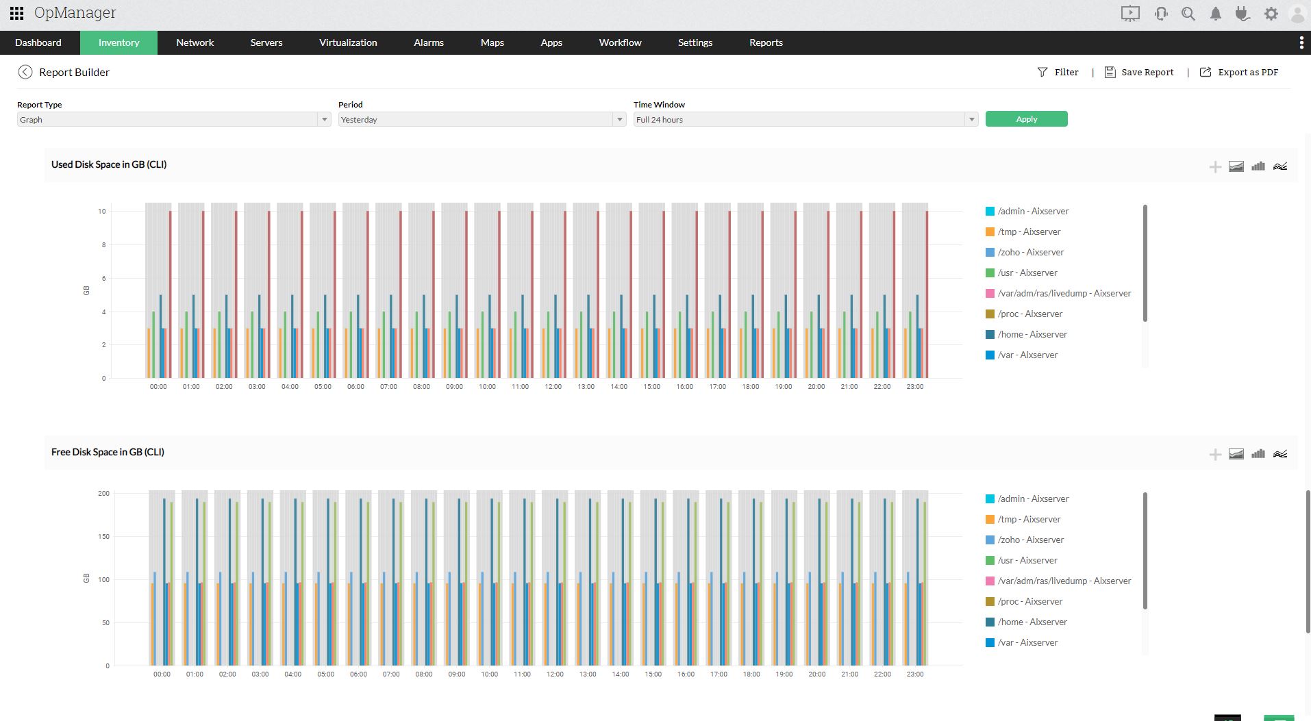 Reporting system - ManageEngine OpManager