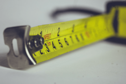 Closeup of a measuring tape.