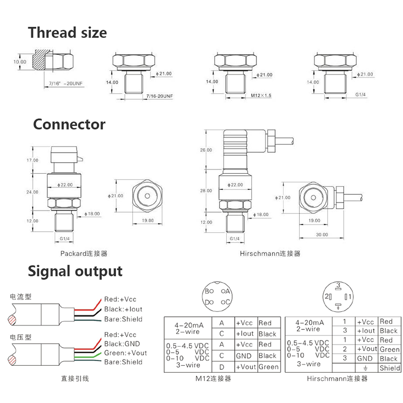 pressure sensor signal output