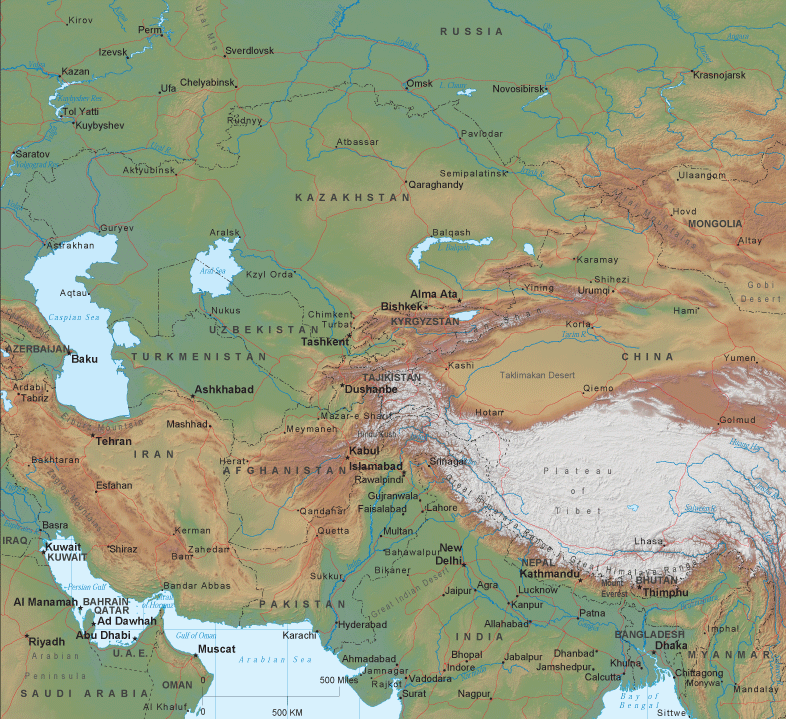 central asia map