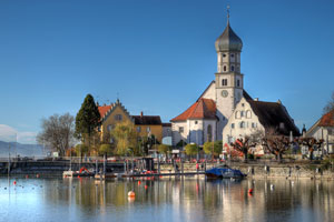 Wasserburg, Bavaria is a small village on the Bodensee shoreline