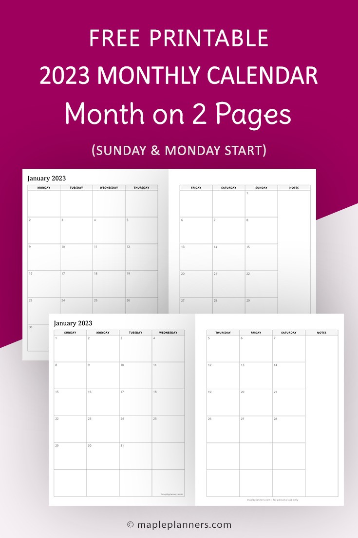 Printable Monthly 2023 Calendar – Printable Template Calendar