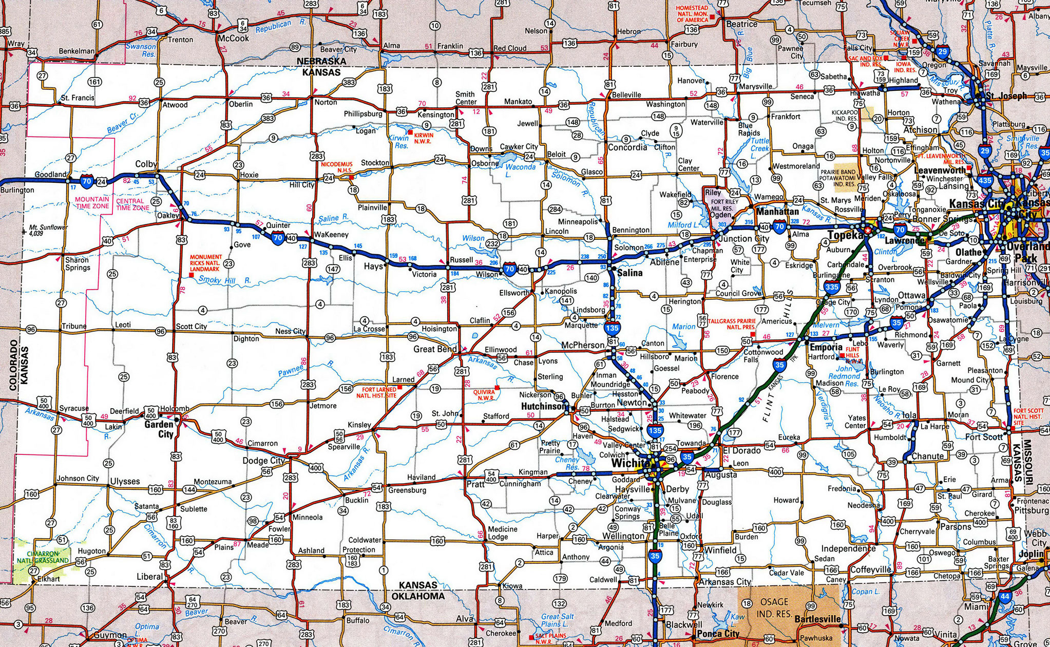 Online Maps Kansas Map With Cities - Gambaran