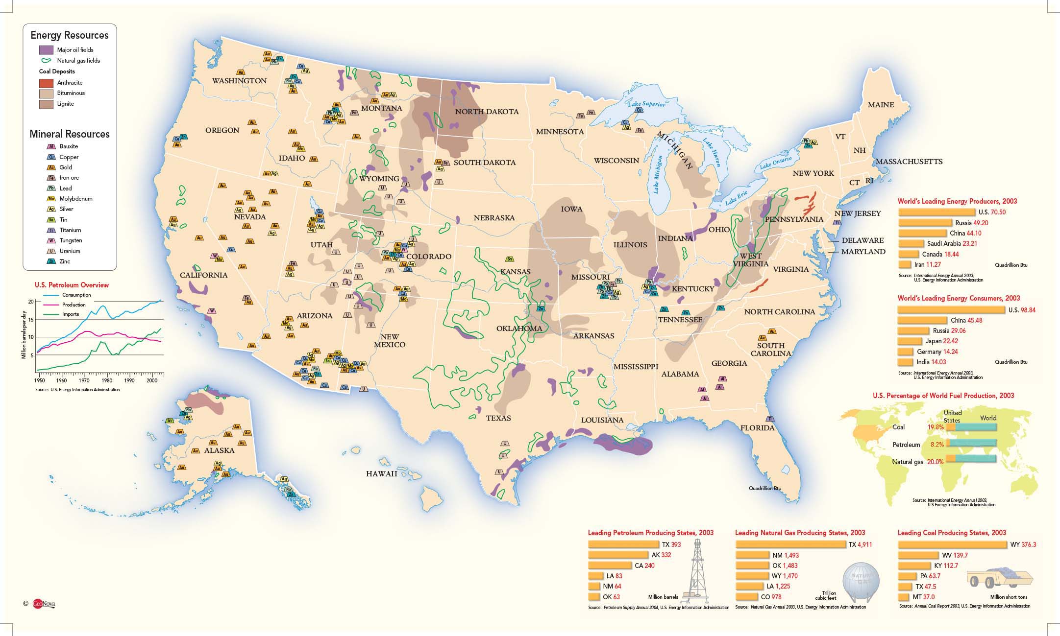 Map Of The United States Natural Resources - United States Map