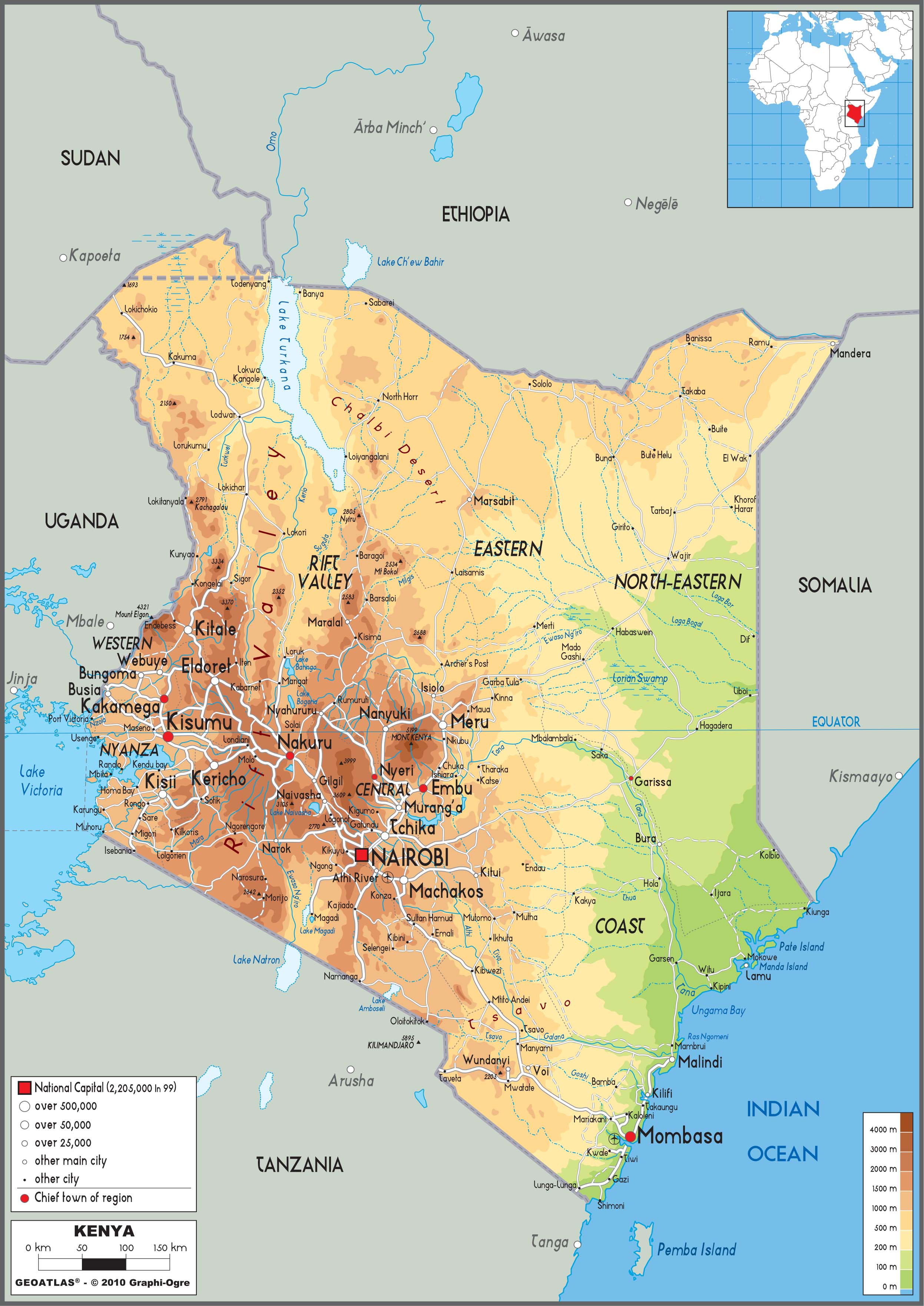 Kenya Map With Cities