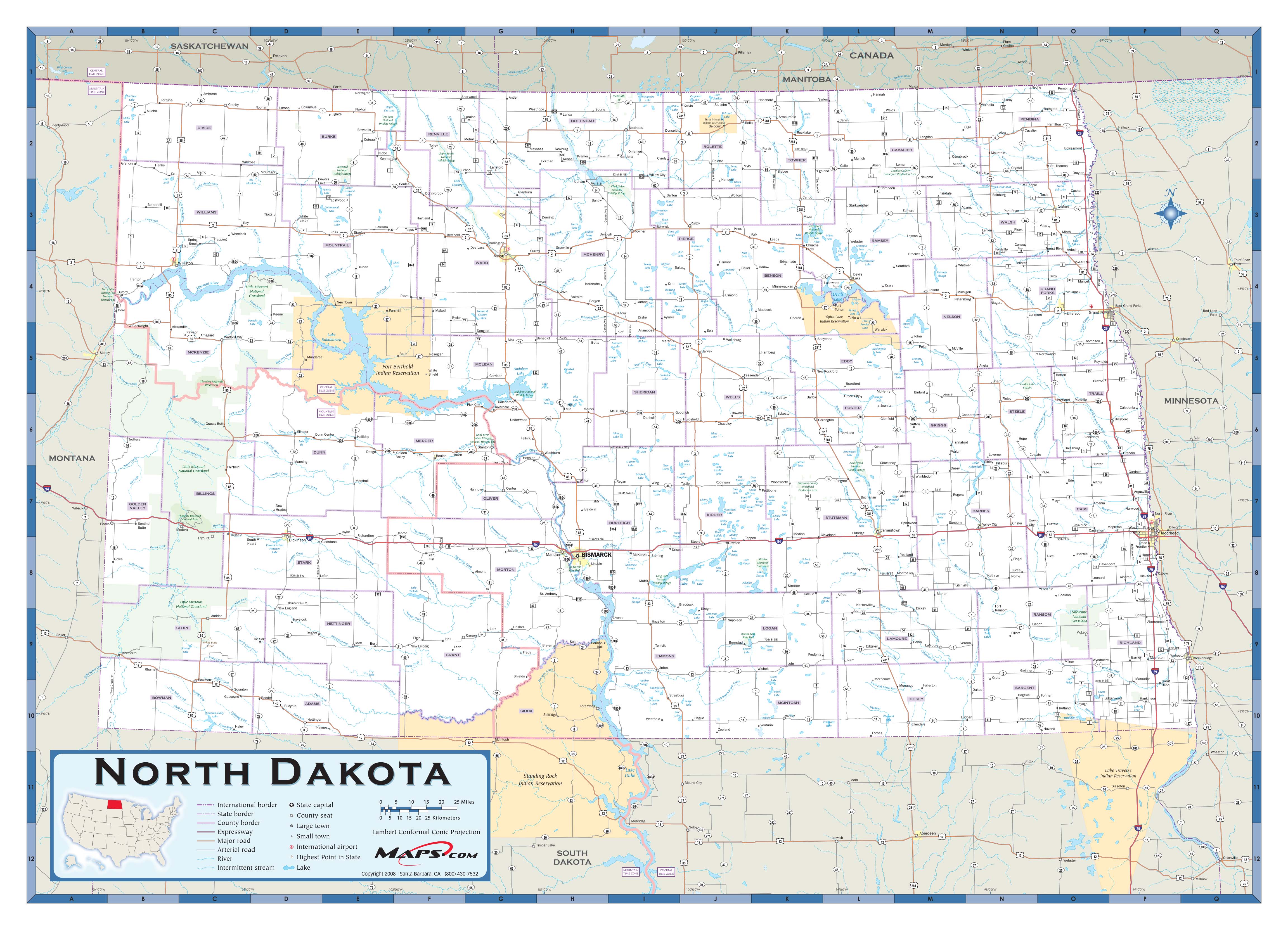 North Dakota County Map Printable State Map With Coun - vrogue.co