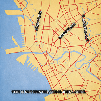 Manila, Philippines Map Art by City Prints - The Map Shop