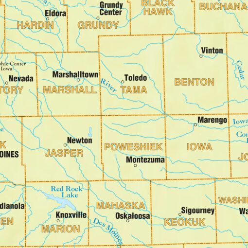 Iowa Shaded Relief State Wall Map by Kappa - Image 2